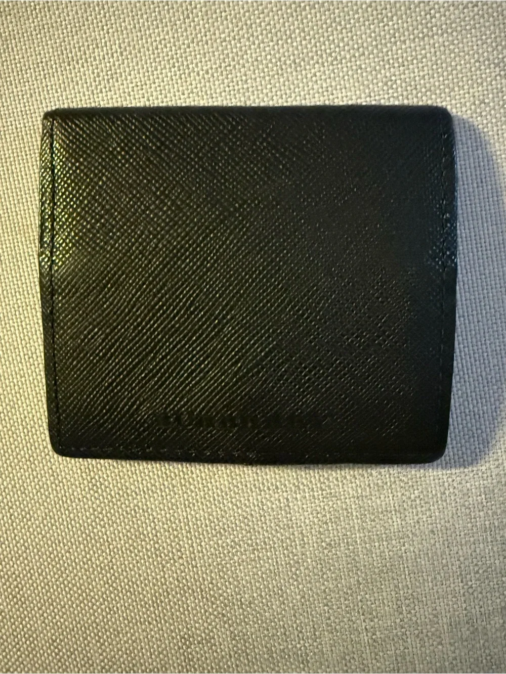 BURBERRY SAFFIANO LEATHER NOVACHECK LINED CARD HOLDER coin purse w snap closure